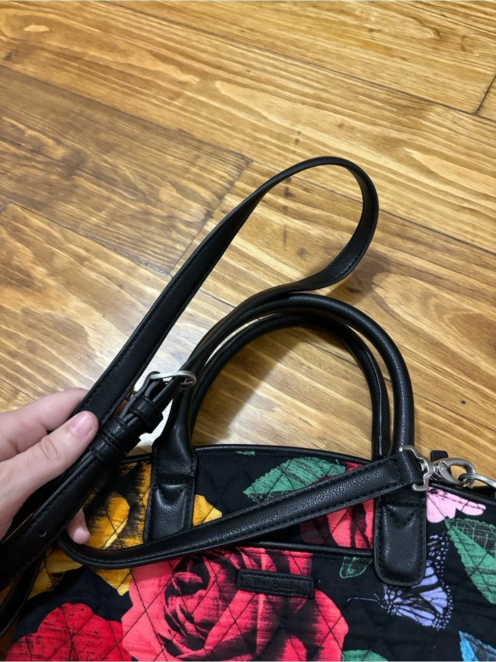 Vera Bradley Day Off Satchel in Retired Havana Rose Pattern, Excellent Condition